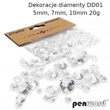 DEKORACJE DIAMENTY DD01 5mm, 7mm, 10mm 20g