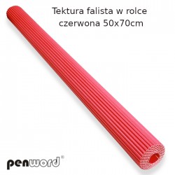 TEKTURA FALISTA W ROLCE CZERWONA 50x70cm