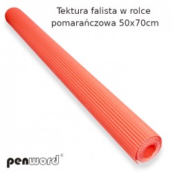 TEKTURA FALISTA W ROLCE POMARAŃCZOWA 50x70cm
