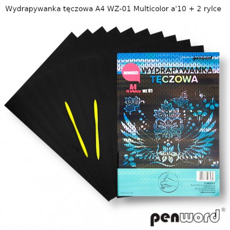 WYDRAPYWANKA TĘCZOWA A4 WZ-01 MULTICOLORa'10 + 2rylce