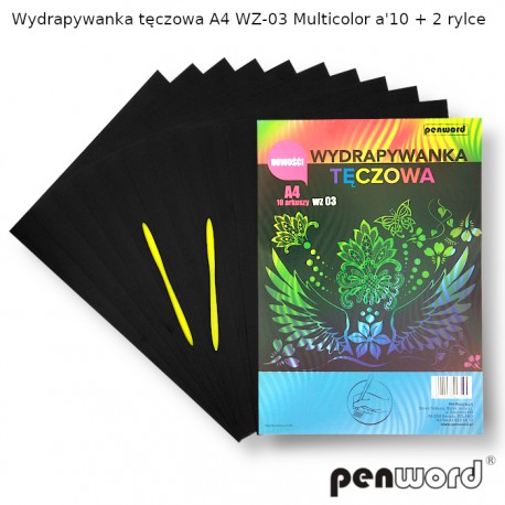 WYDRAPYWANKA TĘCZOWA A4 WZ-03 MULTICOLORa'10 +2rylce