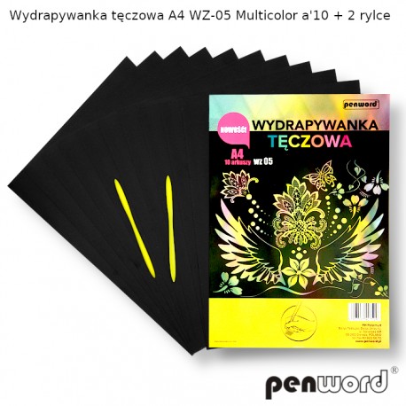 WYDRAPYWANKA TĘCZOWA A4 WZ-05 MULTICOLORa'10 + 2rylce