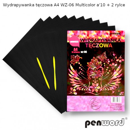 WYDRAPYWANKA TĘCZOWA A4 WZ-06 MULTICOLORa'10 +2rylce