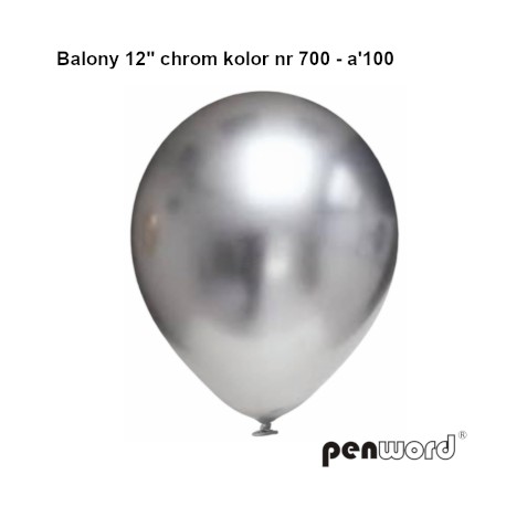 BALONY 12" CHROM KOLOR NR 700 SREBRNY - a'100