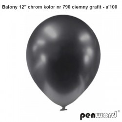 BALONY 12" CHROM KOLOR NR 790 CIEMNY GRAFIT - a'100