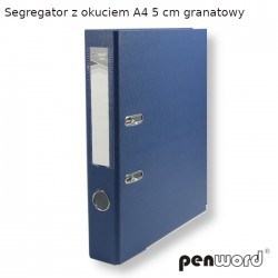 SEGREGATOR Z OKUCIEM A4 5 cm GRANATOWY