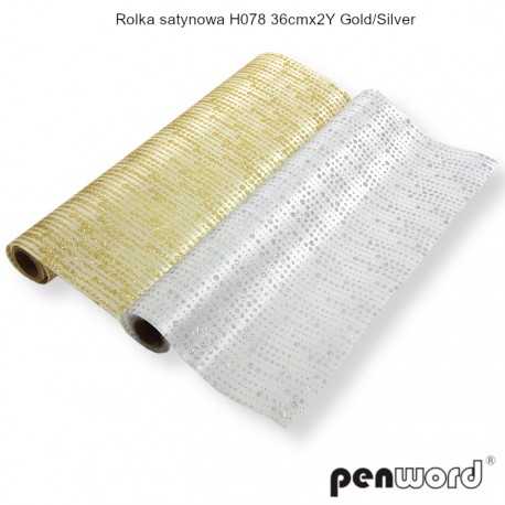 ROLKA SATYNOWA H078 36cmx2Y GOLD/SILVER